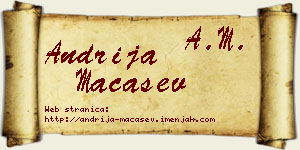 Andrija Maćašev vizit kartica